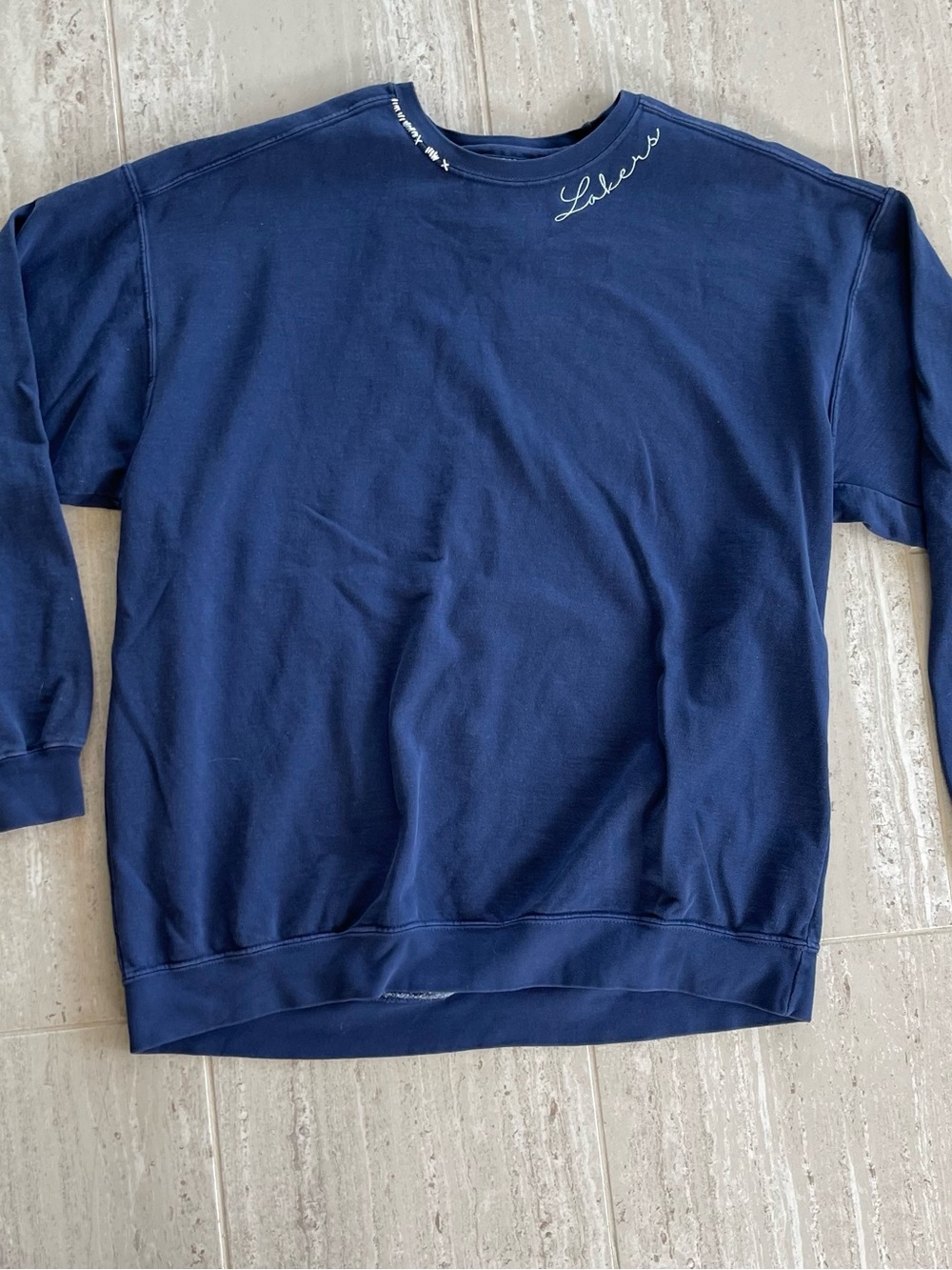 GVSU Lakers Comfort Colors Navy Crewneck Sweatshirt embroidered  Script